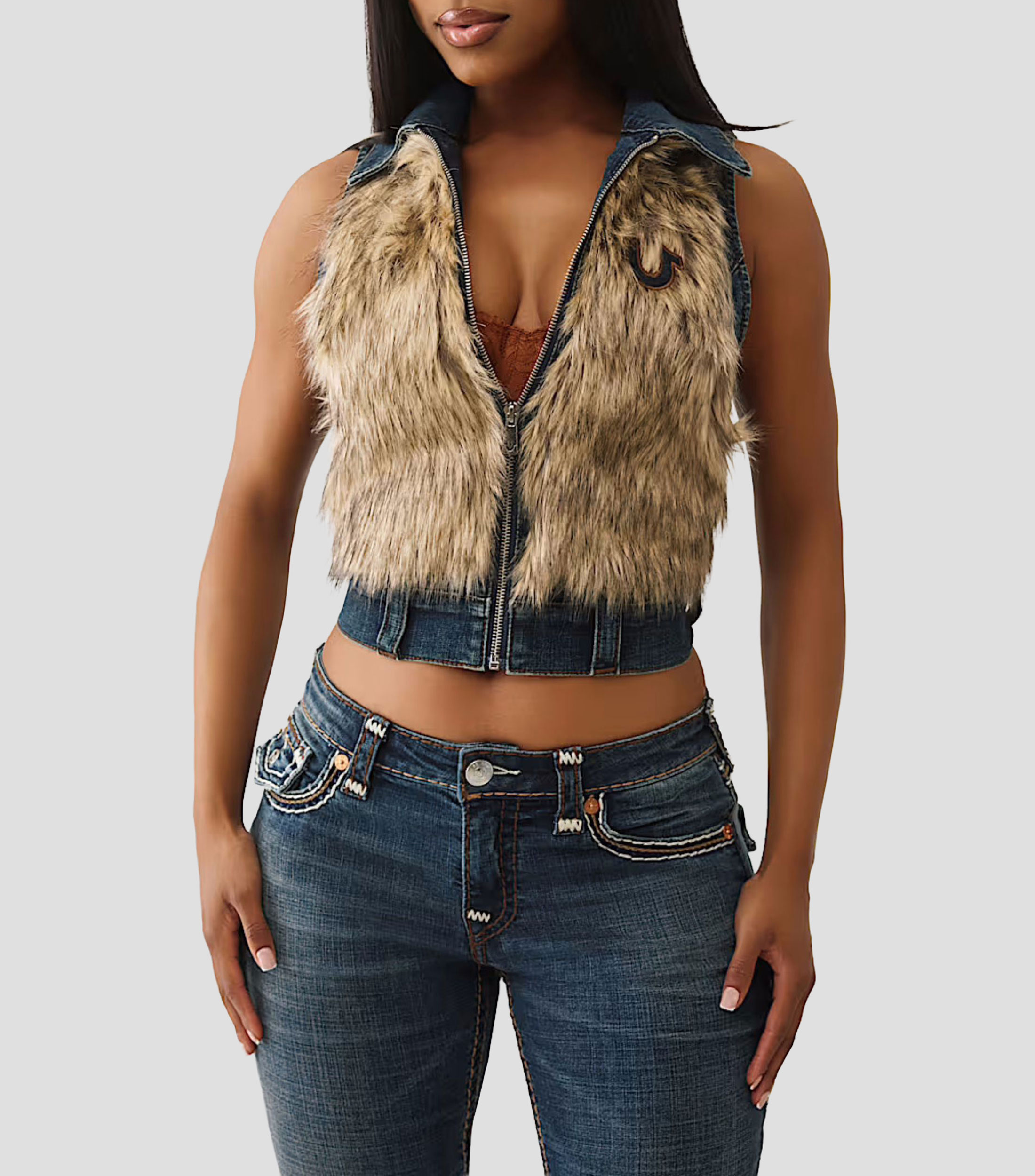 Chaleco con peluche Mujer